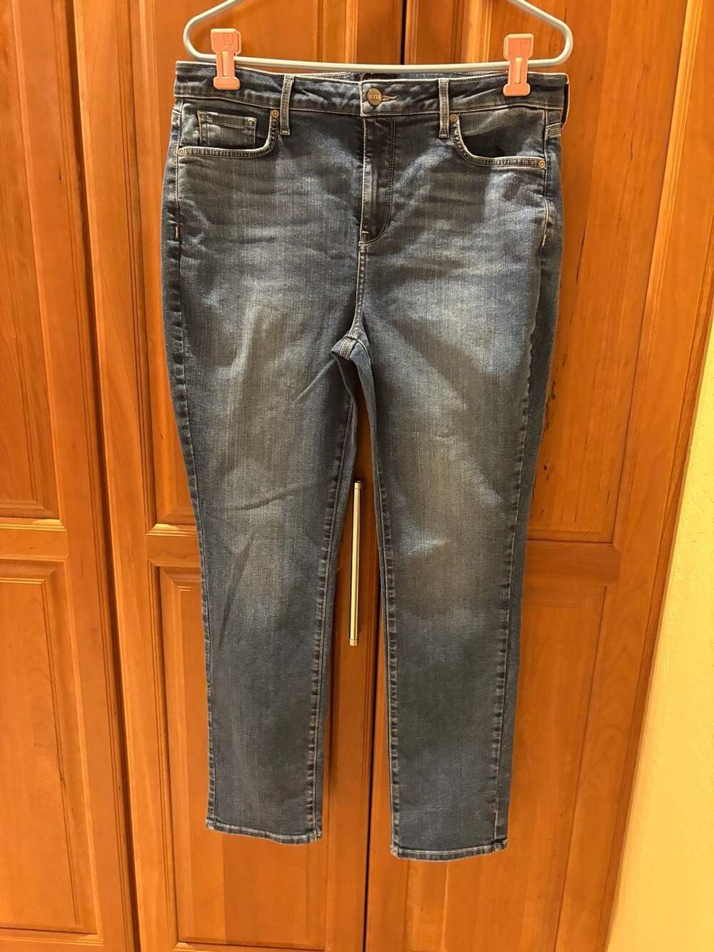 NYDJ Sheri Slim Jeans Size 12 Blue Denim Lift Tuck Technology